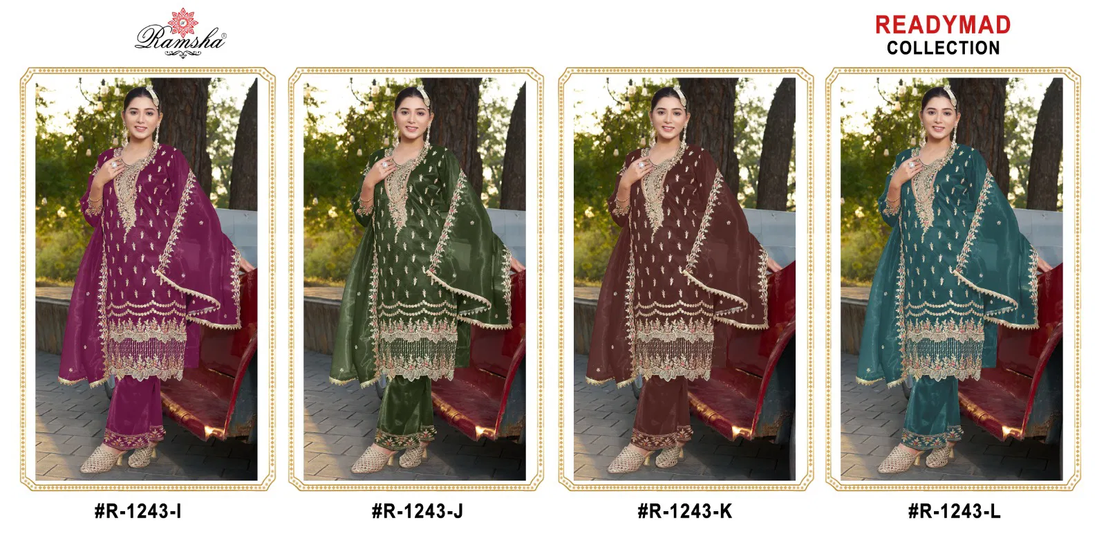 R 1243 Nx By Ramsha Shimmer Pakistani Readymade Suits Wholesale Online